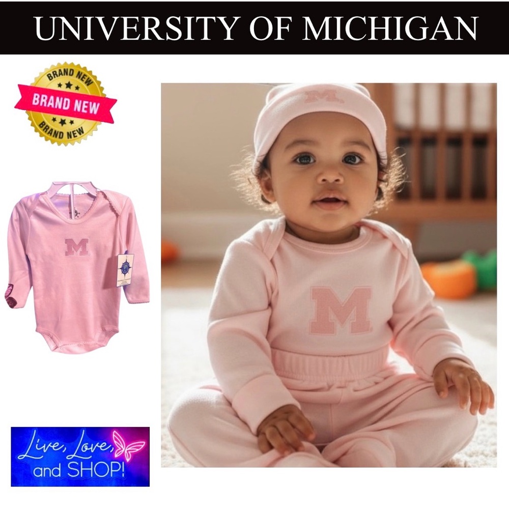 University of Michigan (UofM) Pink Infant Onesie. Authentic. NWT